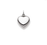 Pendentif coeur en or blanc 18 carats 750 - 13x13 mm